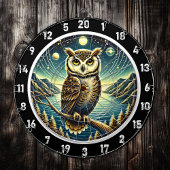 Moonlit Uil Wijsheid Dartbord Art
