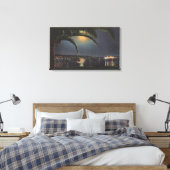 Moonlit Uitzicht van de Baai van Newport Canvas Afdruk (Insitu (Slaapkamer))