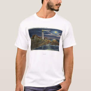 Moonlit Uitzicht van de hoofdvuurtoren van Portlan T-shirt