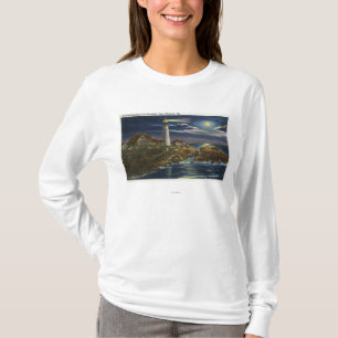 Moonlit Uitzicht van de hoofdvuurtoren van Portlan T-shirt