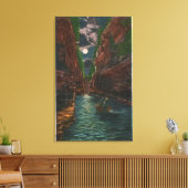 Moonlit Uitzicht van de Kronkel Canvas Afdruk (Insitu (Woonkamer))