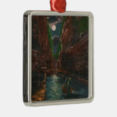 Moonlit Uitzicht van de Kronkel Metalen Ornament (Rechts)