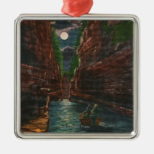 Moonlit Uitzicht van de Kronkel Metalen Ornament (Voorkant)