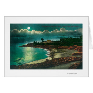 Moonlit uitzicht van de Vue de l'EauSanta Cruz, CA