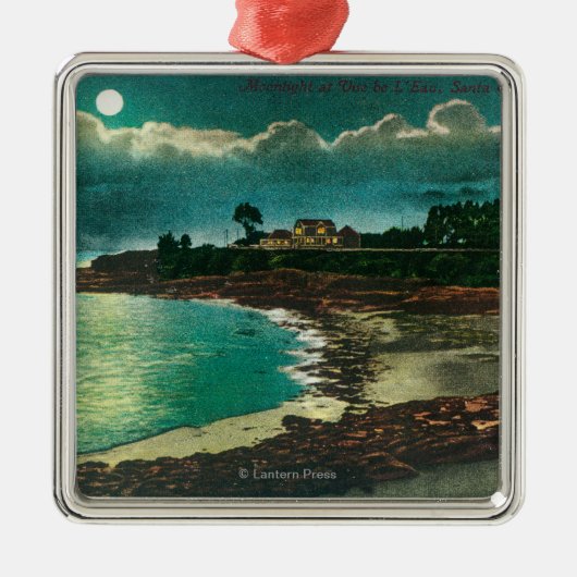 Moonlit uitzicht van de Vue de l'EauSanta Cruz, CA Metalen Ornament (Voorkant)