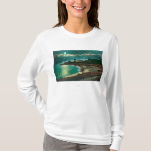Moonlit uitzicht van de Vue de l'EauSanta Cruz, CA T-shirt