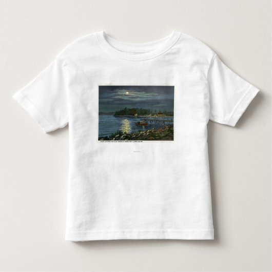 Moonlit Uitzicht van het meer, Boat Landing & the Kinder Shirts (Voorkant)