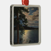 Moonlit Uitzicht van het meer Metalen Ornament (Rechts)