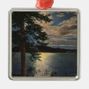 Moonlit Uitzicht van het meer Metalen Ornament