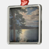 Moonlit Uitzicht van het meer Metalen Ornament (Links)