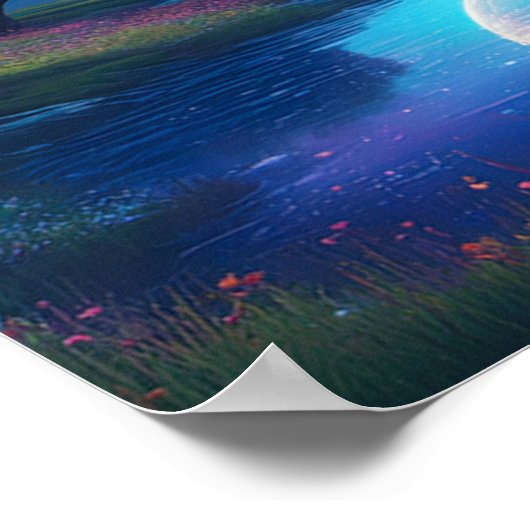 Moonlit Valley, een charmante nacht Poster (Hoek)