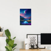 Moonlit Valley, een charmante nacht Poster (Thuiskantoor)