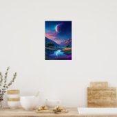 Moonlit Valley, een charmante nacht Poster (Keuken)