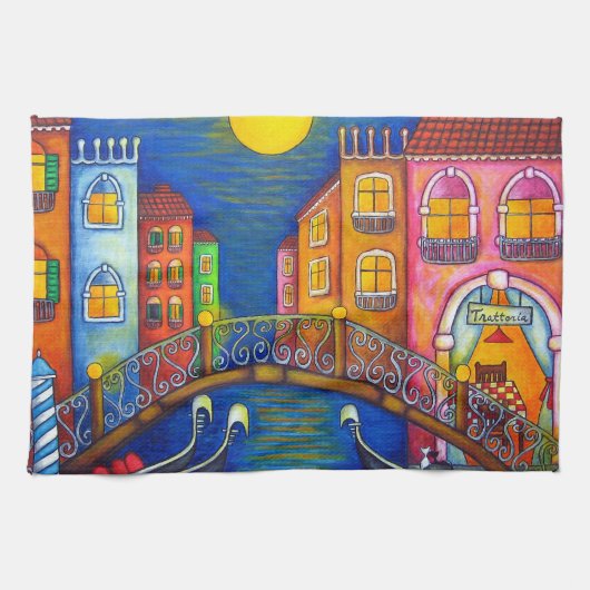 Moonlit Venice American MoJo Kitchen Towel Theedoek (Horizontaal)