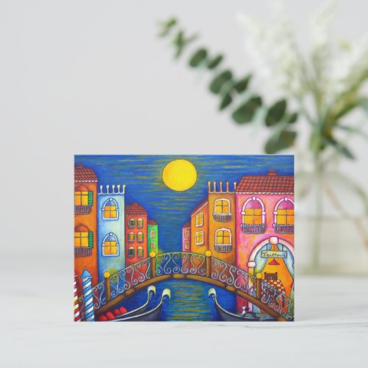 Moonlit Venice Post Card Briefkaart (Staand voorkant)