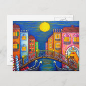 Moonlit Venice Post Card Briefkaart (Voorkant / Achterkant)