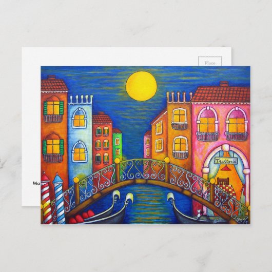 Moonlit Venice Post Kaart van Lisa Lorenz (Voorkant / Achterkant)