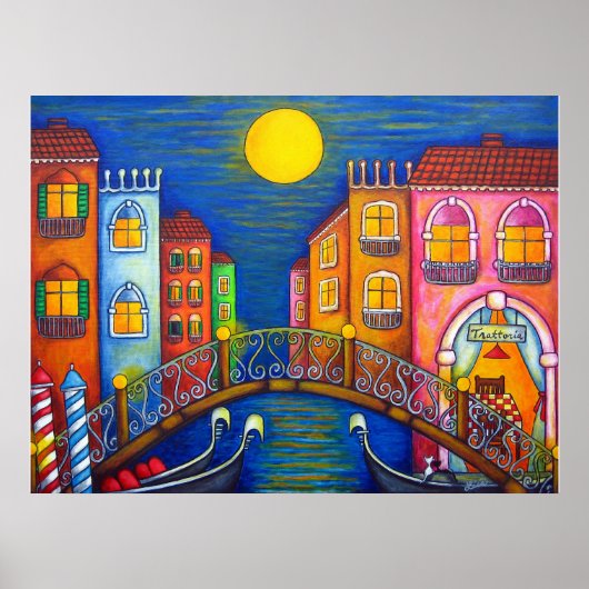 Moonlit Venice Print van Lisa Lorenz (Voorkant)