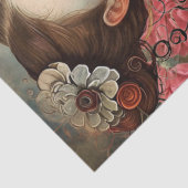 Moonlit Victorian Gothic Girl & Raven Fantasy  Tissuepapier (Detail)