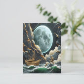 Moonlit Vist onder de klif Briefkaart (Staand voorkant)