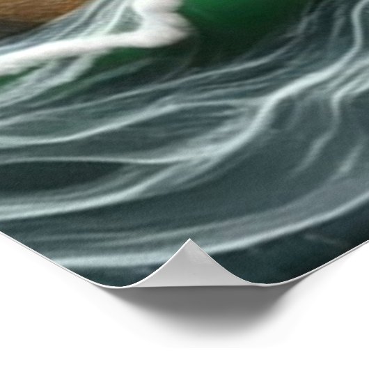 Moonlit Vist onder de klif Poster (Hoek)