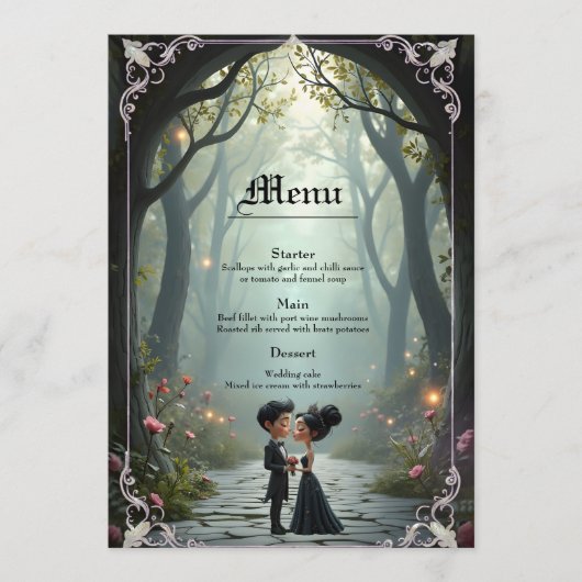 Moonlit Vows – A Cute Gothic Wedding Moment. Menu (Voorkant)