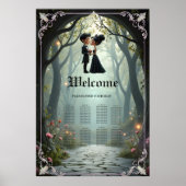 Moonlit Vows – A Cute Gothic Wedding Moment. Poster (Voorkant)