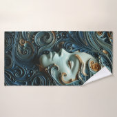 Moonlit Vrouw 3D Kunst Badhanddoek (Badhanddoek)