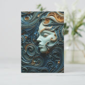 Moonlit Vrouw 3D Kunst Bedankkaart (Staand voorkant)