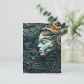 Moonlit Vrouw 3D Kunst Briefkaart (Staand voorkant)