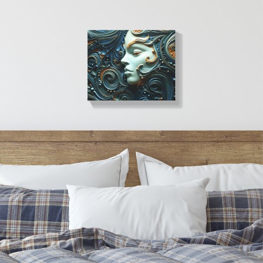 Moonlit Vrouw 3D Kunst Canvas Afdruk (Insitu (Slaapkamer))
