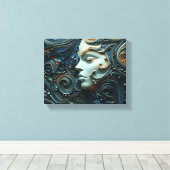 Moonlit Vrouw 3D Kunst Canvas Afdruk (Insitu (Houten vloer))