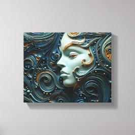 Moonlit Vrouw 3D Kunst Canvas Afdruk
