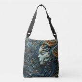 Moonlit Vrouw 3D Kunst Crossbody Tas (Voorkant)