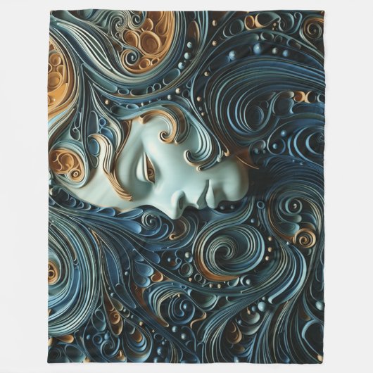 Moonlit Vrouw 3D Kunst Fleece Deken (Voorkant)