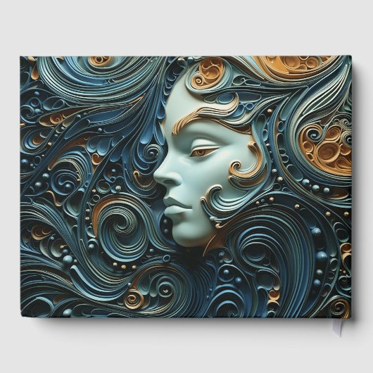 Moonlit Vrouw 3D Kunst Gastenboek (Achterkant)