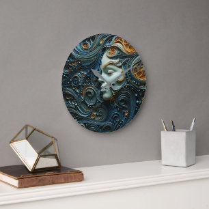 Moonlit Vrouw 3D Kunst Grote Klok