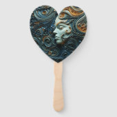 Moonlit Vrouw 3D Kunst Handwaaier (Achterkant)