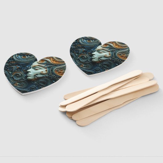 Moonlit Vrouw 3D Kunst Handwaaier (Niet-gemonteerd)