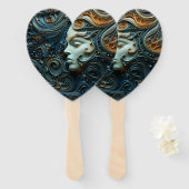 Moonlit Vrouw 3D Kunst Handwaaier (Voorkant en achterkant)