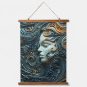 Moonlit Vrouw 3D Kunst Hangend Wandkleed (Voorkant)