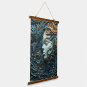 Moonlit Vrouw 3D Kunst Hangend Wandkleed (Gebogen)