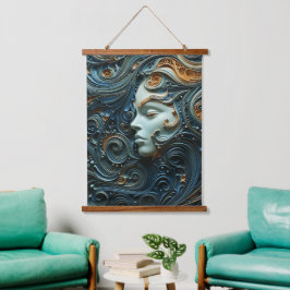 Moonlit Vrouw 3D Kunst Hangend Wandkleed