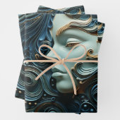 Moonlit Vrouw 3D Kunst Inpakpapier Vel (In situ)