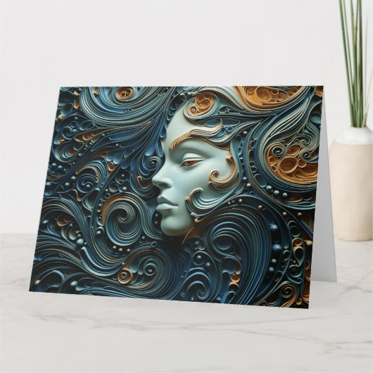 Moonlit Vrouw 3D Kunst Kaart (Voorkant)