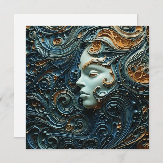 Moonlit Vrouw 3D Kunst Kaart (Voorkant / Achterkant)