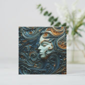 Moonlit Vrouw 3D Kunst Kaart (Staand voorkant)