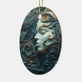 Moonlit Vrouw 3D Kunst Keramisch Ornament