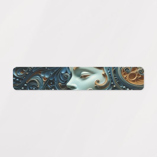 Moonlit Vrouw 3D Kunst Labels (Design 1)