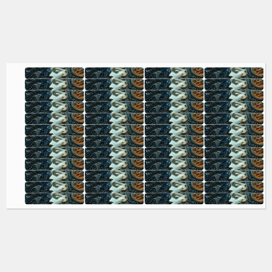 Moonlit Vrouw 3D Kunst Labels (Vel)